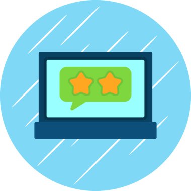 Dizüstü bilgisayarda gözden geçirme imzası, vektör illüstrasyonu basit tasarım