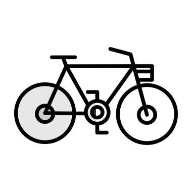 bisiklet düz simgesi, vektör illüstrasyonu