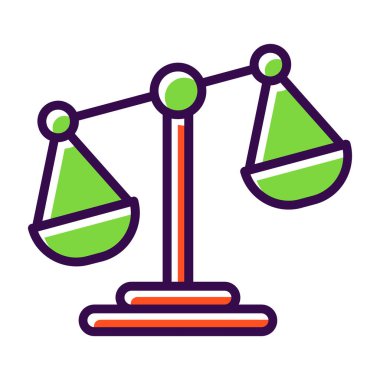 Adalet Ölçekleri simgesi web basit illüstrasyon