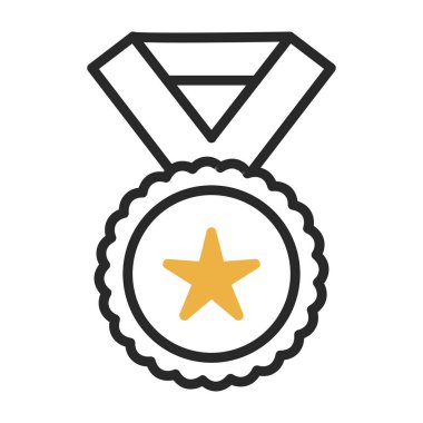 Yıldızlı madalya. Web simgesi basit illüstrasyon