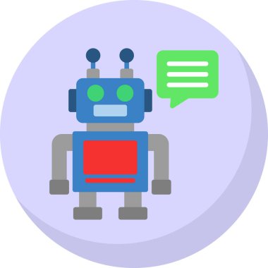 robot. Web simgesi basit illüstrasyon