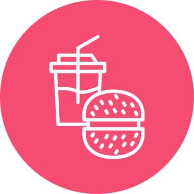 Hamburger ikonu vektör illüstrasyonu