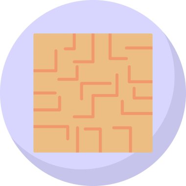 Labirent düz simgesi, vektör illüstrasyonu