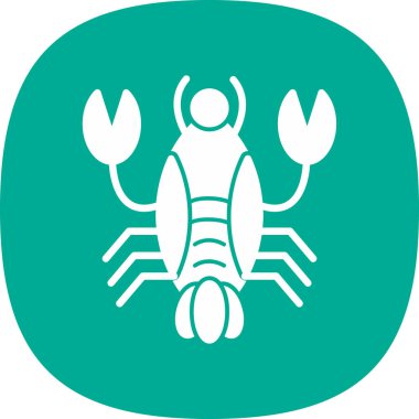 Istakoz simgesi, basit vektör illüstrasyonu             