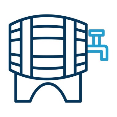 Bira fıçısı simgesi, vektör illüstrasyonu  