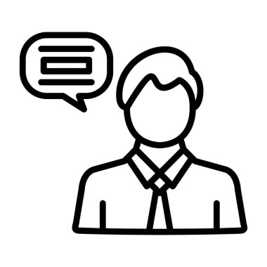 Konuşma baloncukları simgesi olan adam, özet biçimi