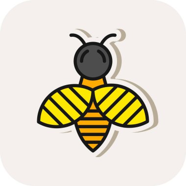 Bal arısı ikonu, çizgi film tarzı