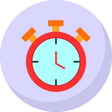 Zamanlayıcı simgesi vektörü. düz tasarım çizimi