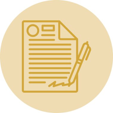 Dosya belgesi simgesi, Sözleşme, vektör illüstrasyonu