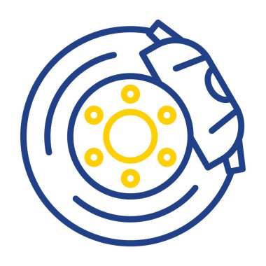 Fren diski doğrusal simgesi basit tasarım illüstrasyonu