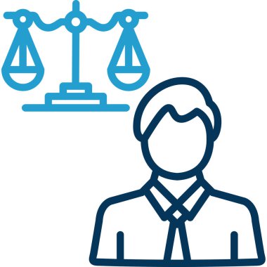 Adalet vektörü ikonu. düzenlenebilir vuruş.