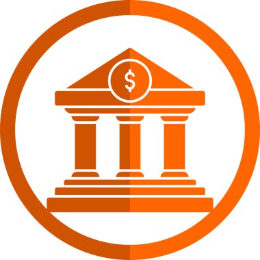 Banka binası vektör simgesi. biçim düz semboldür 