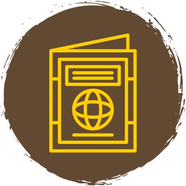 Basit Pasaport simgesi vektör illüstrasyonu