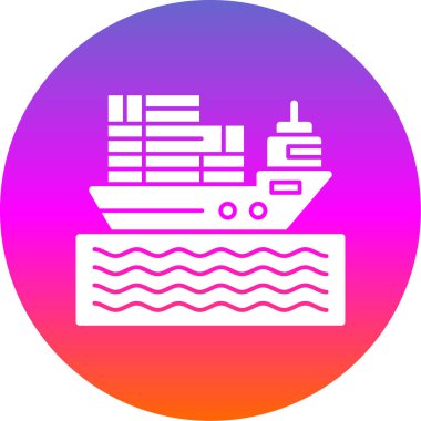 Kargo gemisi kutsal kişilerin resmi, vektör çizim