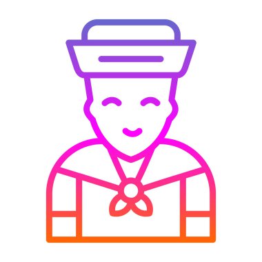 Denizci. Web simgesi basit illüstrasyon