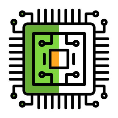 çip simgesi, vektör illüstrasyonu basit tasarım