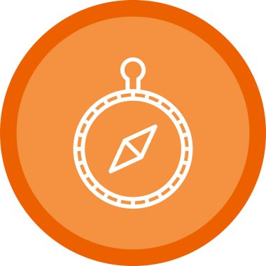 pusula düz simgesi, vektör illüstrasyonu