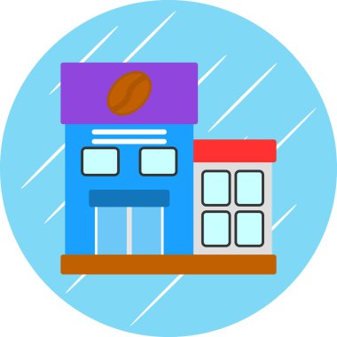 Kafe binası simgesi, vektör illüstrasyon tasarımı