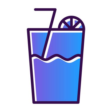 Su camı ikonu. Ana hatlı su camı vektör simgesi rengi düz izole