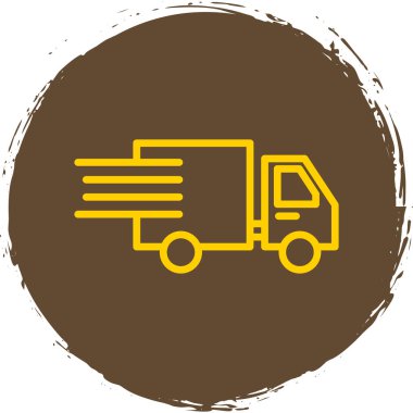 dağıtım kamyonu simgesi, vektör illüstrasyonu