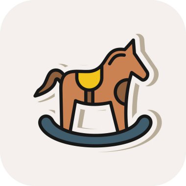 Sallanan at oyuncağı simgesi, vektör illüstrasyonu