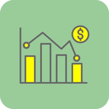 Pazar dalgalanması simgesi, vektör illüstrasyonu