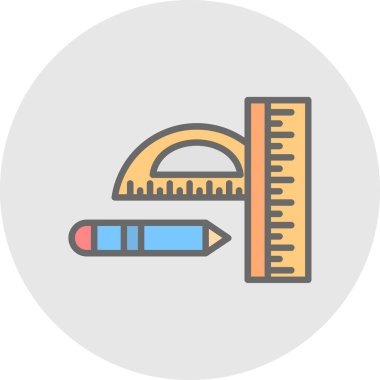 eğitim ve okul düz renkli simge.