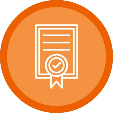 Sertifika. Web simgesi basit illüstrasyon