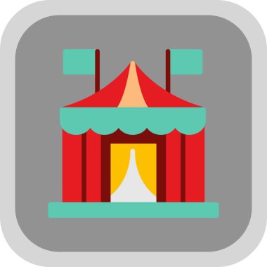 Sirk çadırı simgesi basit tasarım resimleme arkaplanı