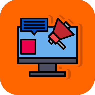 megafon simgesi olan bilgisayar ekranı