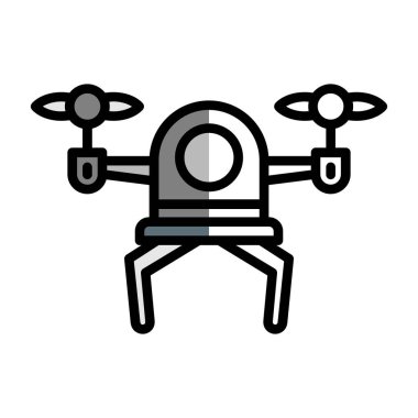 Drone simgesi, vektör illüstrasyonu basit tasarım
