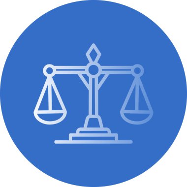 Adalet ve hukuk simgesi, vektör illüstrasyonu