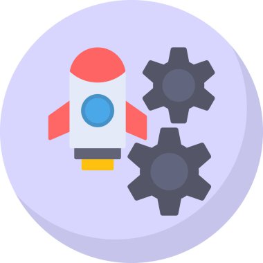 roket düz vektör simgesi