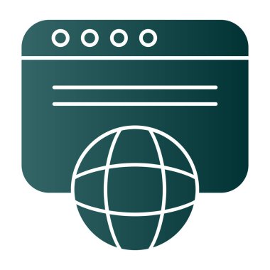 Web tarayıcı simgesi, vektör illüstrasyonu basit tasarım