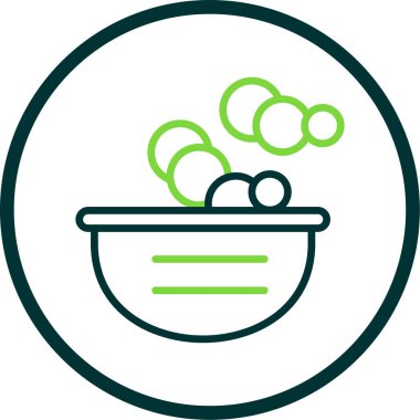 Sabun köpük ikonlu bir kase sıvı. 