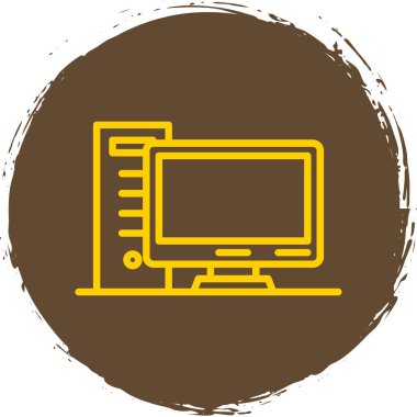 pc bilgisayar simgesinin vektör illüstrasyonu 