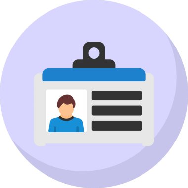 Kimlik kartı web simgesi, vektör illüstrasyonu 