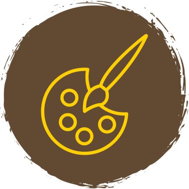 Palet boyama ve boya fırçası simgesi, vektör illüstrasyonu