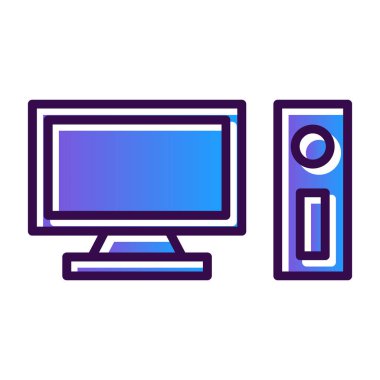 pc bilgisayar simgesinin vektör illüstrasyonu 