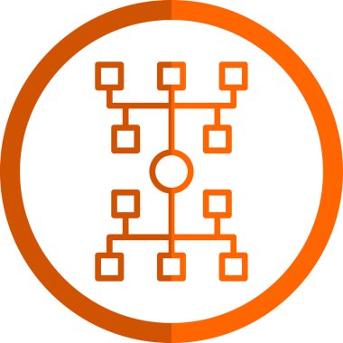 Algoritma ağ simgesi, vektör illüstrasyonu 