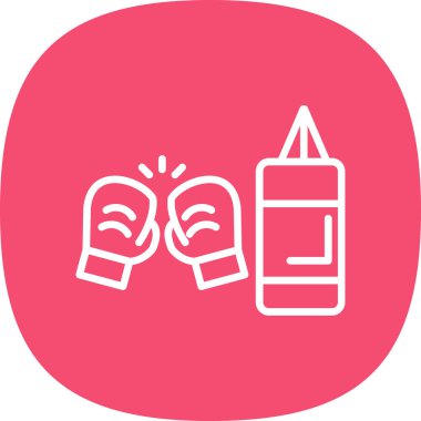 Boks simgesi renk ana hatları vektörü 