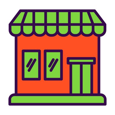 Market simgesinin vektör illüstrasyonu