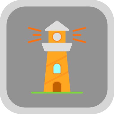 Deniz feneri. Web simgesi basit illüstrasyon