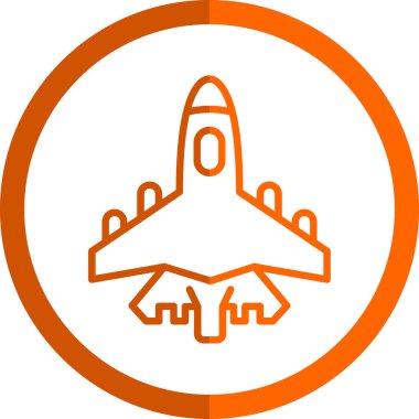 Savaşçı jet simgesi, vektör çizimi basit tasarım