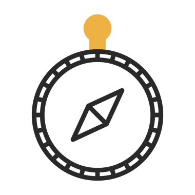 pusula düz simgesi, vektör illüstrasyonu