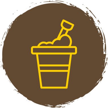 Kum kovası kürek ağ simgesi, basit vektör illüstrasyonu