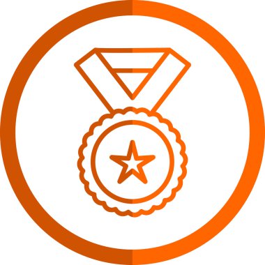 Yıldızlı madalya. Web simgesi basit illüstrasyon