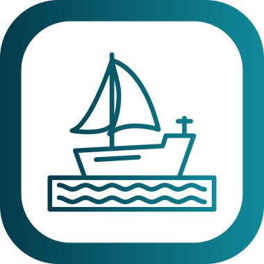 tekne ikonu vektör illüstrasyonu 