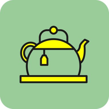 Çaydanlık ağı simgesi. Basit resimleme                           