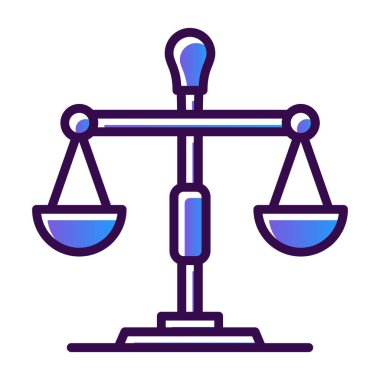 Denge kanunu simgesi. beyaz arkaplanda izole edilmiş özet dengesi vektör simgesi rengi ince çizgi